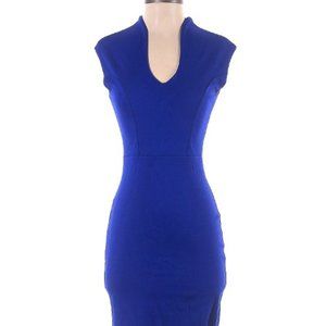Rolla Coster Blue Sleeveless Zip Up Body Con Dress